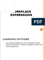 TOPIC 1.0: Workplace Expressions