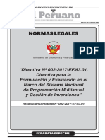 Directiva Para La Formulación y Evaluación en El Marco Del INVIERTE-PE