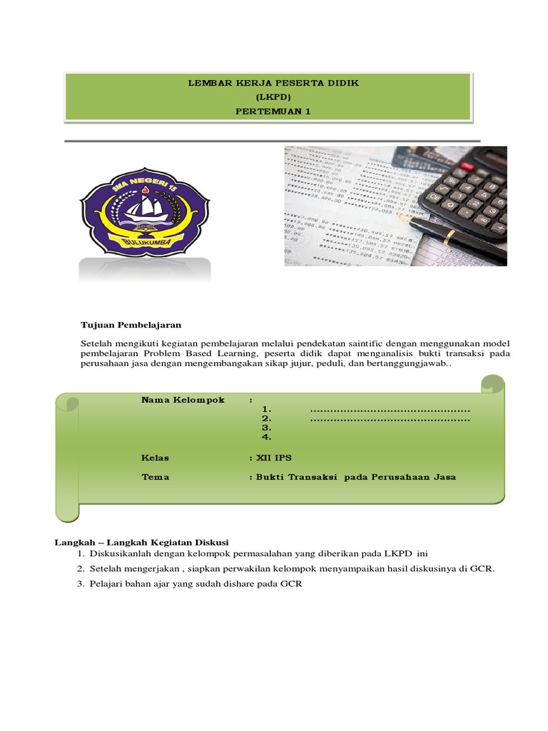 LKPD Penggolongan Akun Jasa XII IPS | PDF | Karier & Perkembangan