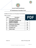 Sri Venkateswara Pranadana Trust: Guidelines For Donors On S.V.Pranadana Trust Donation: Table of Content