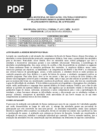 PLANO MENSAL DA DISCIPLINA DE HISTÓRIA 9º ANO