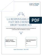 La Responsabilité Du Fait Des Choses en Droit Marocain