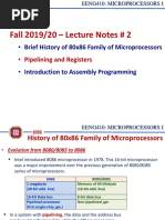 Fall 2019/20 - Lecture Notes # 2: - Brief History of 80x86 Family of Microprocessors