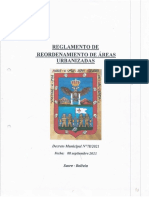 REGL DE REORDENAMIENTO DE AREAS URBANIZADAS