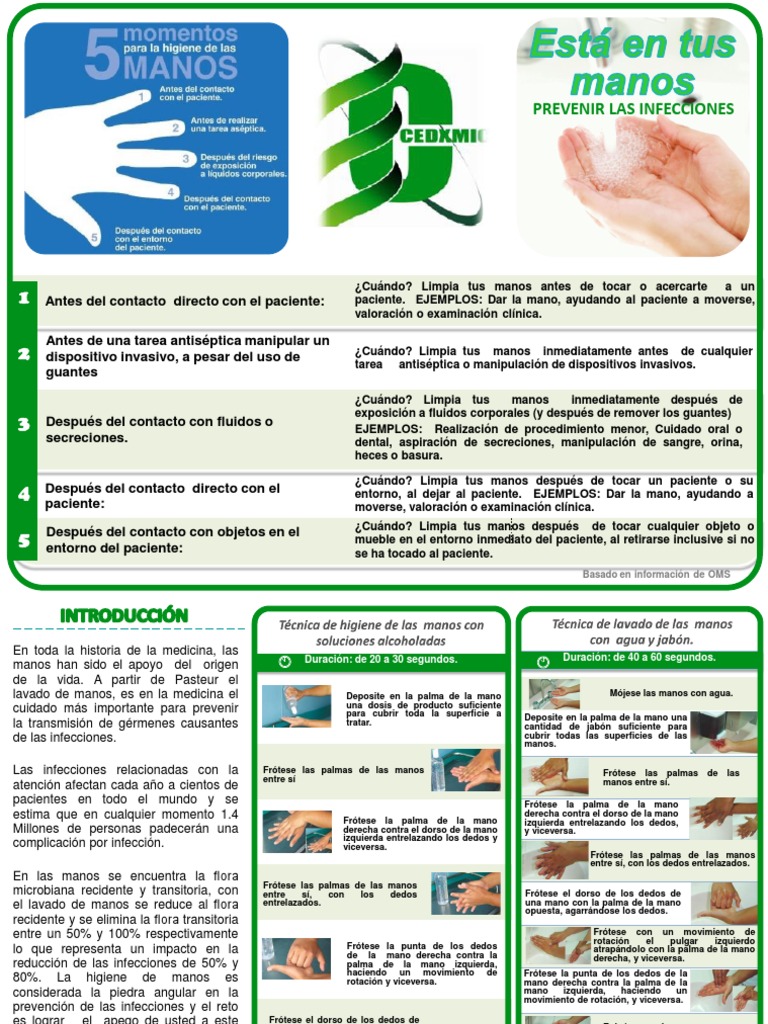 Higiene de Manos para Prevenir Infecciones | PDF | Lavado de manos | Mano