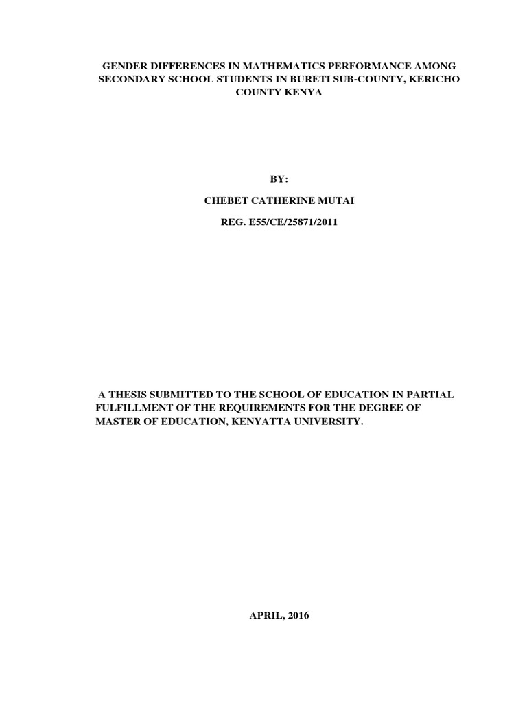 Gender Differences in Mathematics Performance | PDF | Curriculum | Gender