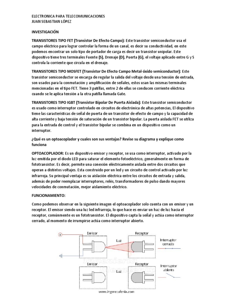 Transistores y Optoacopladores: Guía SEO | PDF | Transistor ...