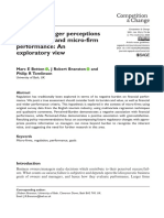 Owner-Manager Perceptions of Regulation and Micro-Firm Performance: An Exploratory View