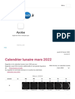 Calendrier lunaire mars 2022