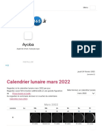 Calendrier Lunaire Mars 2022