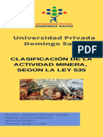 INFOGRAFÍA Clasificaxión de Acividades Mineras