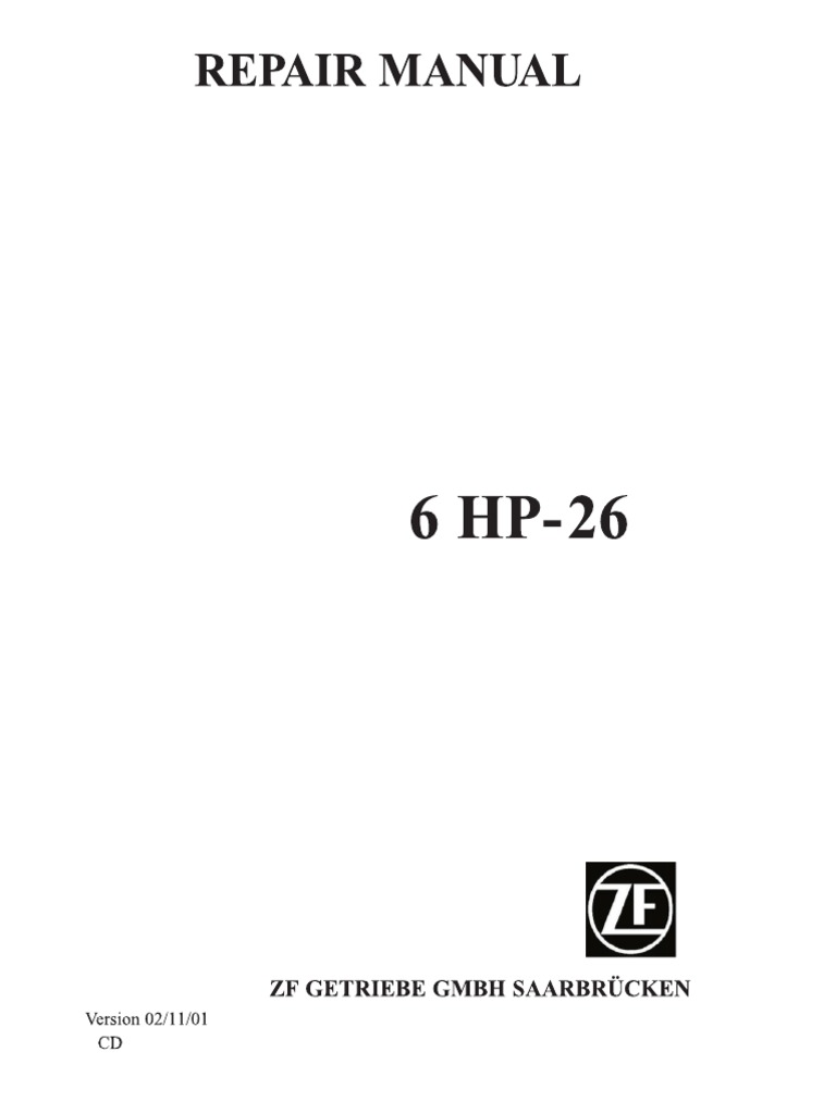 ZF Repair Manual 6HP26 PDF PDF