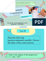 2 Quarterly Examination: Prepared By: Mentor Rhea The Only Way To Learn Mathematics Is To Do Mathematics - Paul Halmos