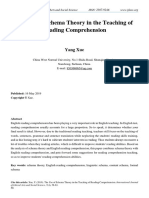 The Use of Schema Theory in The Teaching of Reading Comprehension