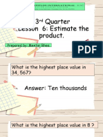 3rd Quarter - Lesson 6 - Estimating Product