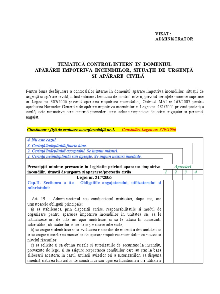 Tematica Control Intern Psi-Su. SSM | PDF