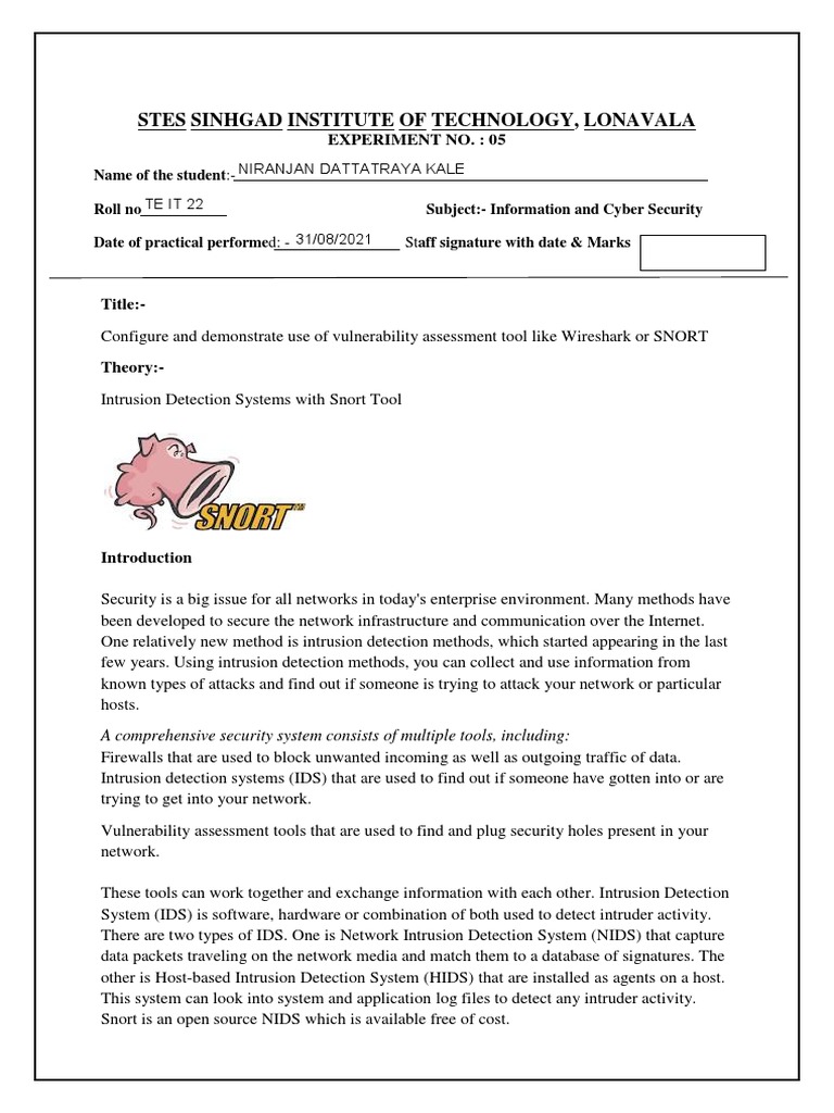 Experiment No 5 Cyber Security Download Grátis Pdf Computer