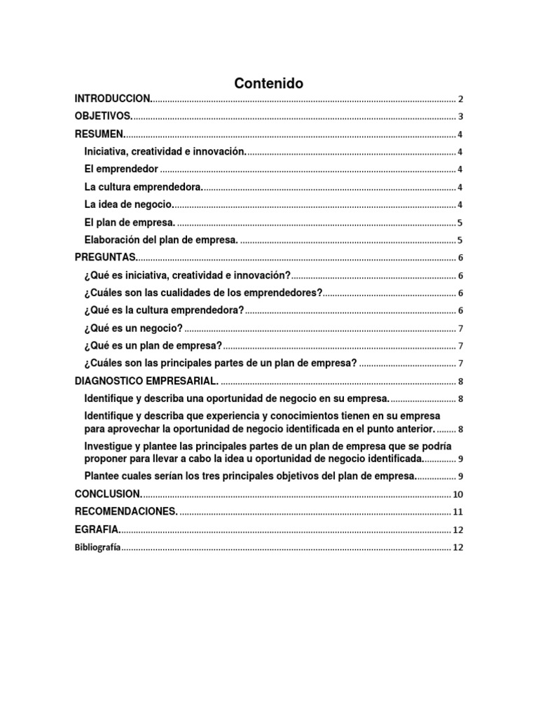 Guía para Elaborar un Plan de Negocio | PDF | Iniciativa empresarial ...