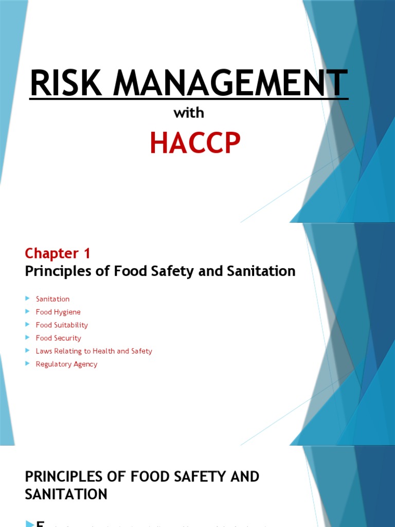 Risk Management Chapter 1 | PDF | Food Safety | Foods
