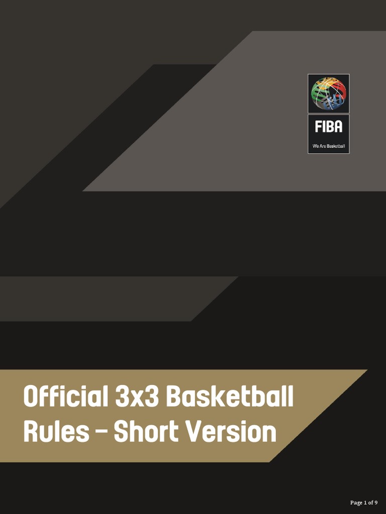 FIBA 3x3 Basketball Rules Full PDF Sports Ball Games