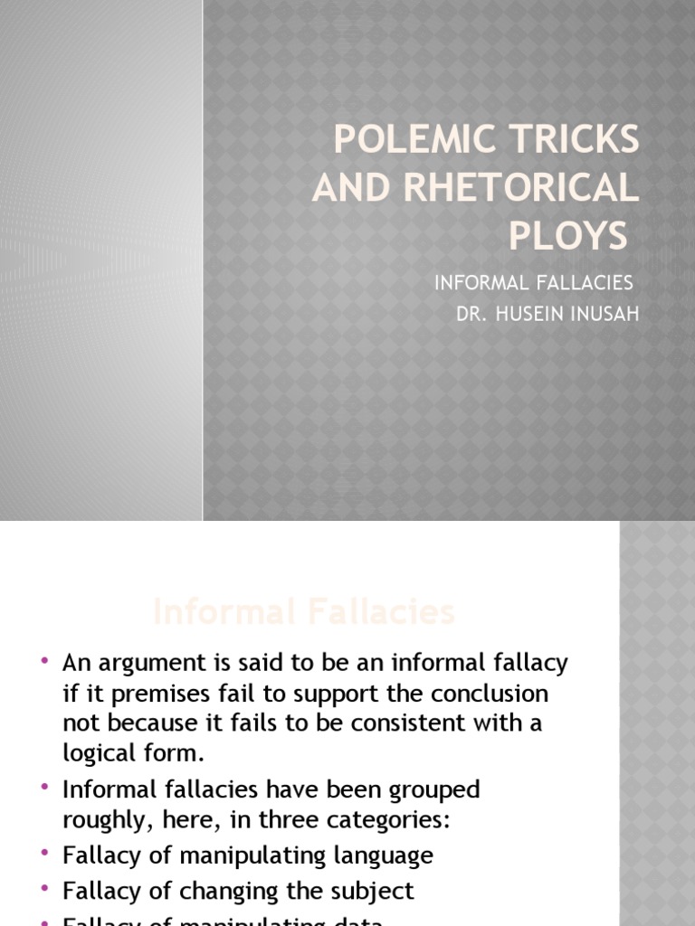 Polemical Tricks and Rhetorical Ploys PDF Fallacy Argument