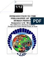 Introduction To The Philosophy of The Human Person: Semester I/II - Week 1