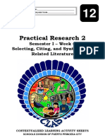 PracticalResearch2 Q1 W6 Selecting Citing and Synthesizing Related Literature Language Edited