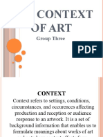 The Context of Art: Group Three