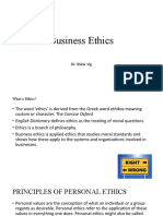 Business Ethics: Dr. Shinu Vig