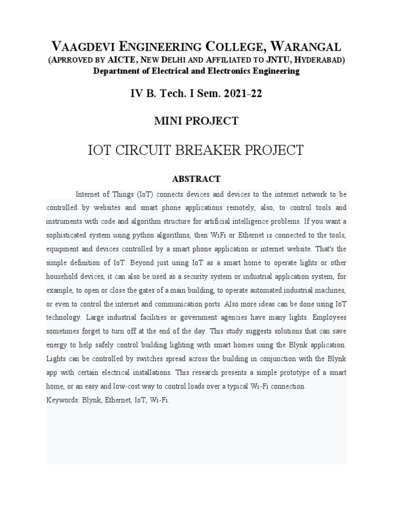 IOT Based Mini Project | PDF | Internet Of Things | Home Automation
