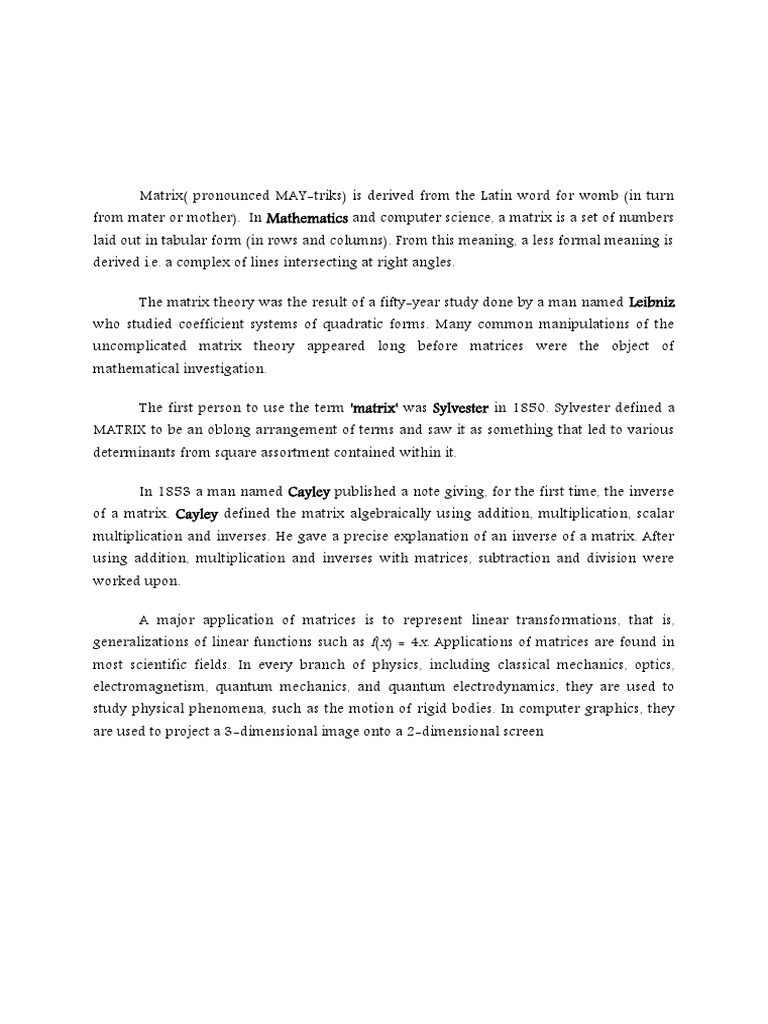 Maths Project | PDF | Matrix (Mathematics) | Determinant