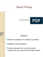 Report Writing: IBS Hyderabad