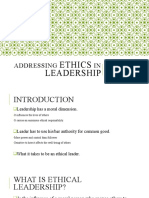 Addressing Ethics in Leadership