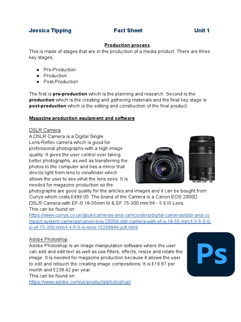 Production Process PDF Copy Editing Camera