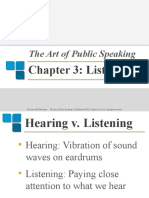 The Art of Public Speaking: Chapter 3: Listening