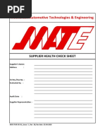 Supplier Health Check Sheet - Rev 01A