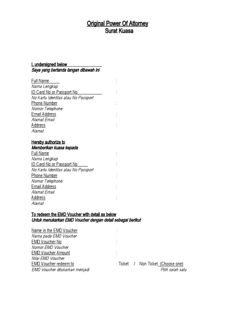 Surat Kuasa Redeem Emd Voucher11 PDF