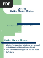 CS 4705 Hidden Markov Models: Slides Adapted From Dan Jurafsky, and James Martin