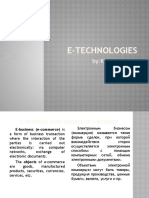 Lecture 13 E- technologies