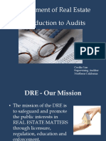 Department of Real Estate Introduction To Audits: Cecilia Yan Supervising Auditor Northern California