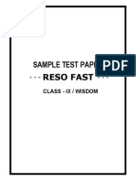 Sample Test Paper: Reso Fast