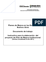 2011 Documento de trabajo_Planes de Mejora en las Escuelas Buenos Aires Documento de trabajo Inst