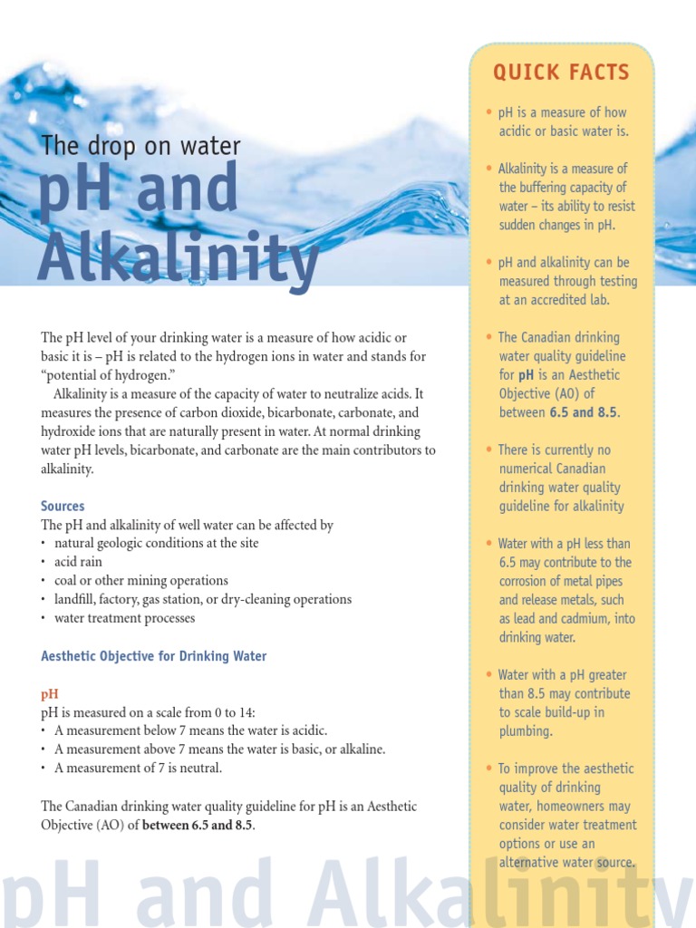 Well Water pH and Alkalinity Guide | PDF | Alkalinity | Ph