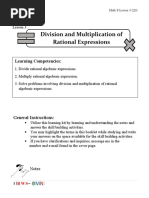 Lesson 3. Division and Multiplication of Rational Expressions 1