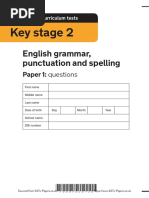 2022 KS2 SPAG Test Mark Schemes | PDF | English Language | Human ...