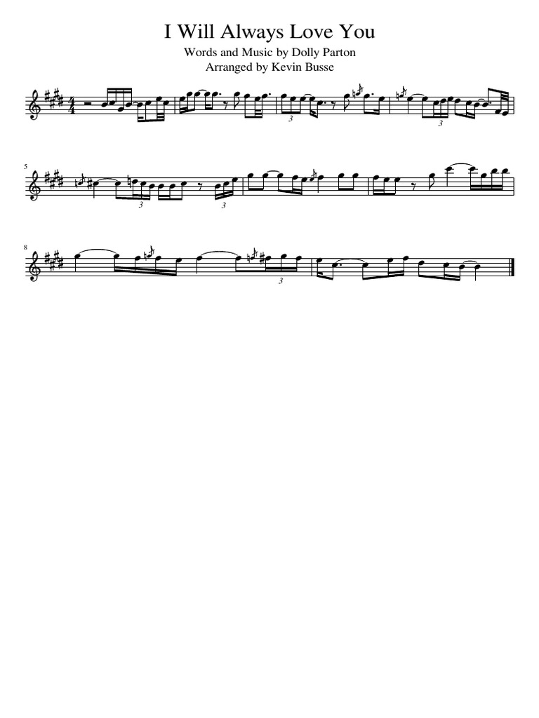 I Will Always Love You Sheet Music | PDF