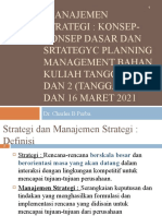 Manajemen Strategi: Konsep Dasar dan Strategic Planning