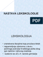 Nastava Leksikologije