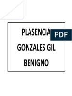 Plasencia Gonzales Gil Benigno