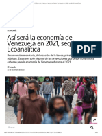El Estímulo - Así Será La Economía de Venezuela en 2021, Según Ecoanalítica